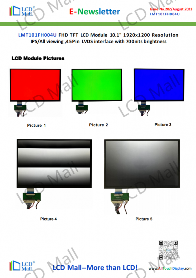 hakkında en son şirket haberleri SORU 202 Newsletter_10.1 inç LMT101FH004U LCD Alışveriş Merkezi  1