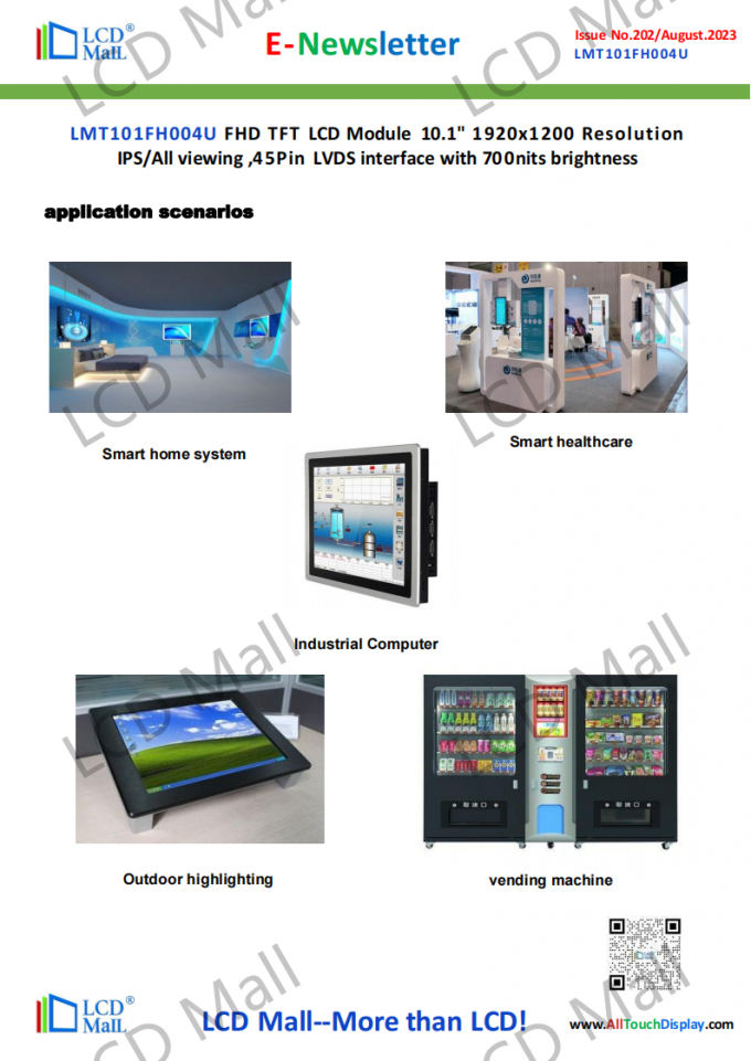 hakkında en son şirket haberleri SORU 202 Newsletter_10.1 inç LMT101FH004U LCD Alışveriş Merkezi  2